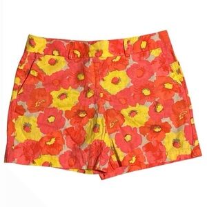 NWT LOFT 55% Linen Floral Shorts - Size 4